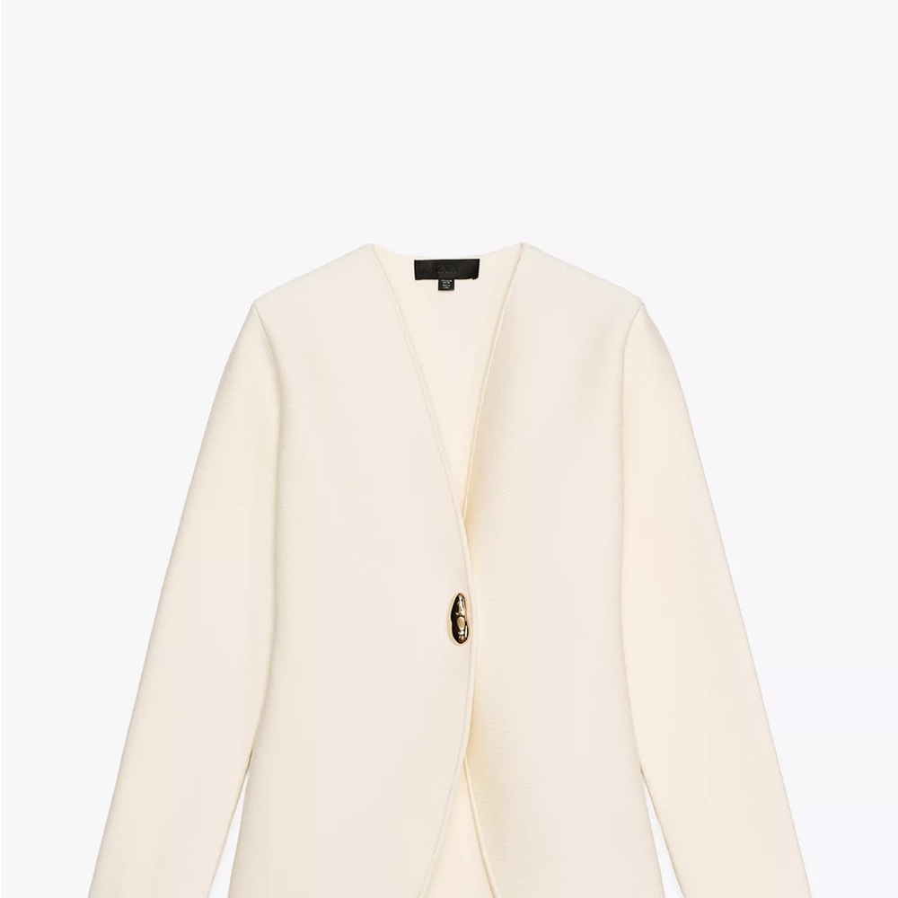 Zara Cream Blazer with Single Button